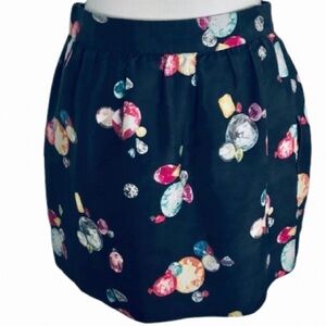 Kate Spade Jewels & Gems Skirt Mini Skirt Extra Small Sz 4 Designer Cotton Blend